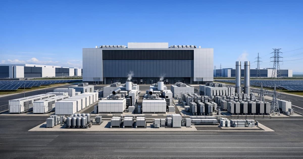 Large-scale AI data center campus powered by modular onsite energy systems built for fast deployment and dense compute workloads