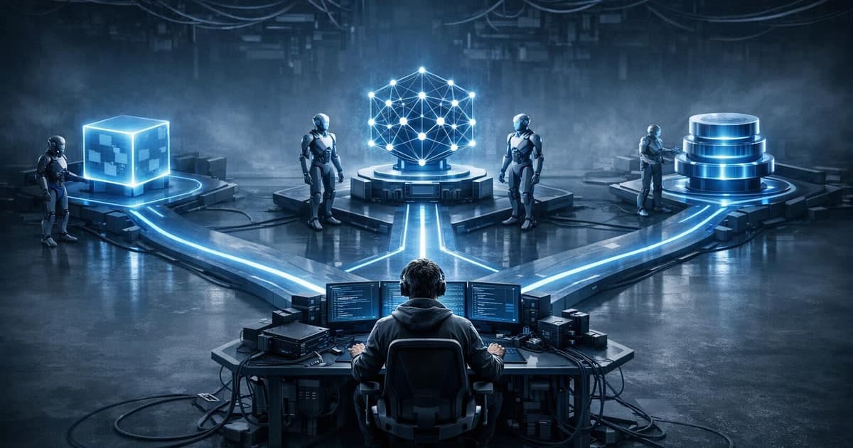 Developer choosing between multiple AI coding models in a clean agent workspace