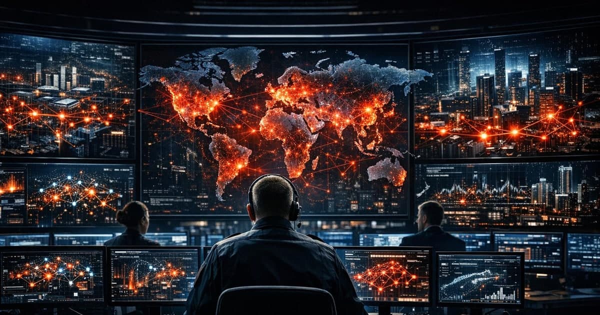 Federal cybersecurity operations center monitoring AI-assisted vulnerability defense across critical infrastructure