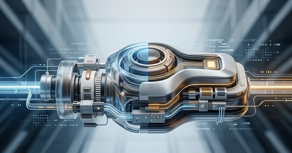 Editorial illustration of an engineering team moving an AI agent workflow from prototype code to monitored production infrastructure