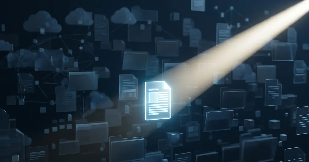 Abstract visualization of relevance ranking in enterprise AI search