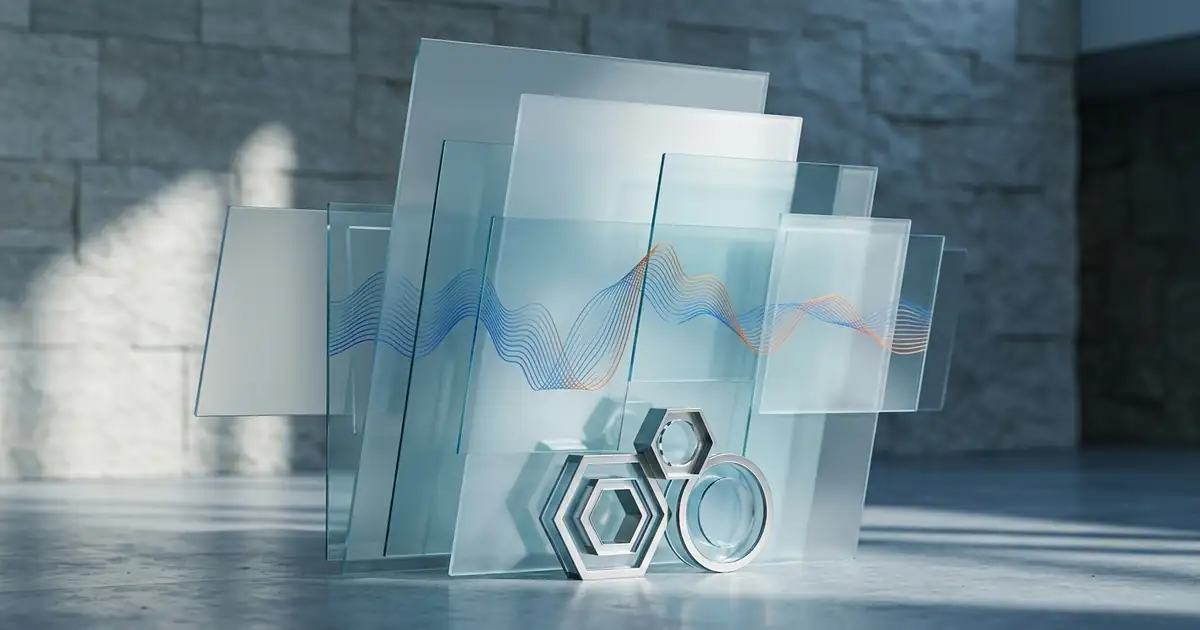 Visual Studio style code workspace with layered AI assistant panels and debugging signal overlays