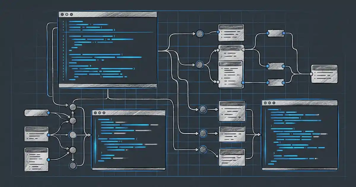 Abstract laptop and WebGPU chip concept art representing local AI inference in JavaScript environments